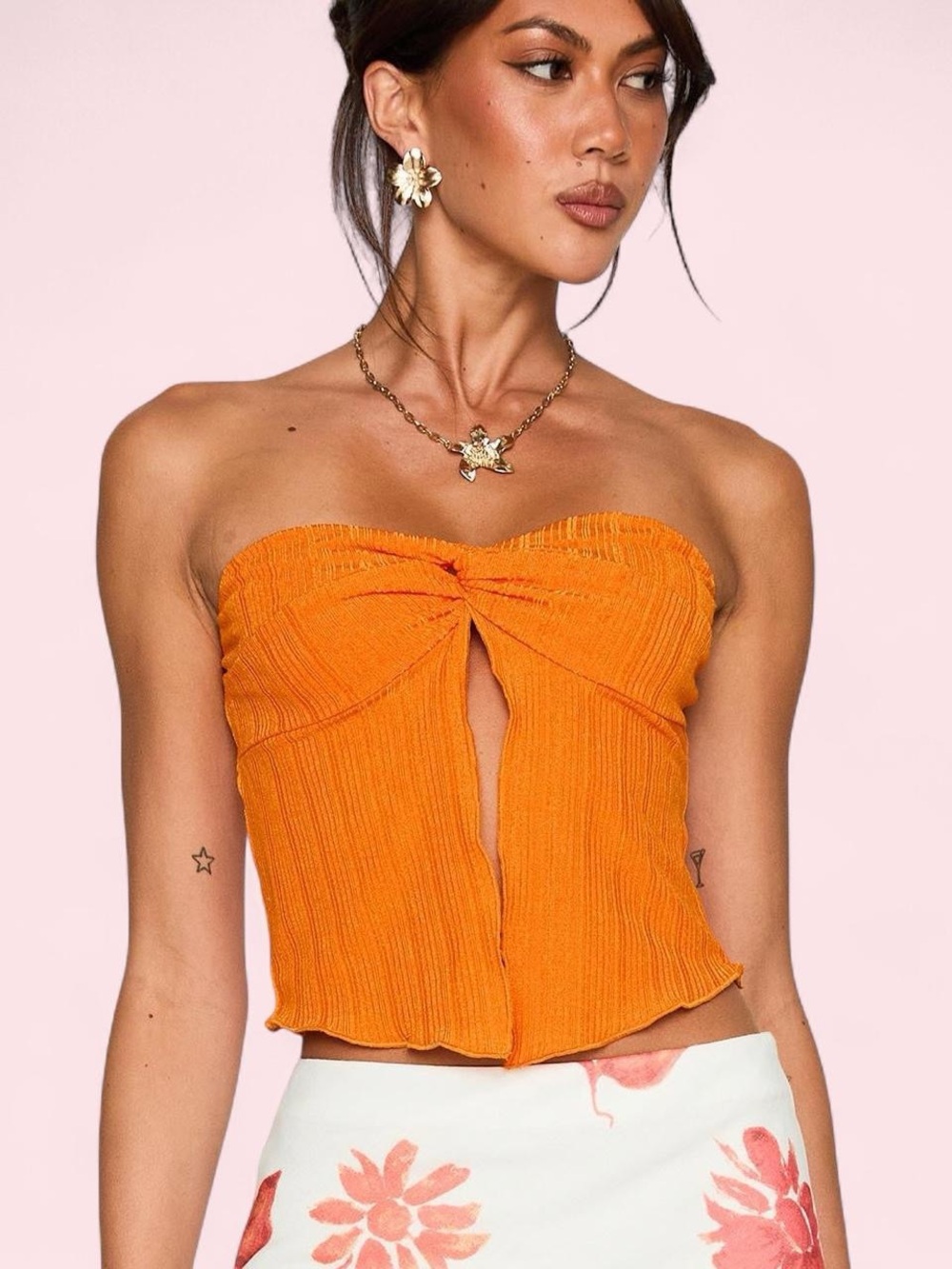 Princess Polly Orange Tube Crop Top